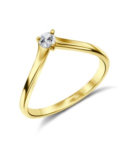 3mm CZ Gold Plated Silver Ring NSR-878-GP