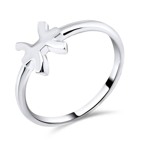 Sterling Silver Pisces Zodiac CZ Ring
