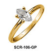 Oval CZ Silver Ring SCR-106