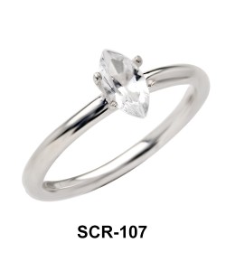 Little Oval CZ Silver Ring SCR-107