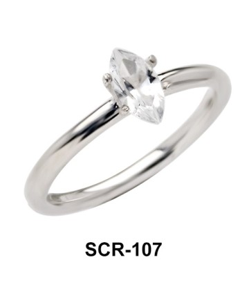 Little Oval CZ Silver Ring SCR-107