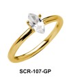 Little Oval CZ Silver Ring SCR-107