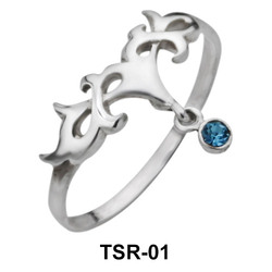 Inverted Crown Shaped Silver Ring TSR-01
