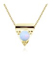 White Opal on Triangle Shape Silver Necklace SPE-2018