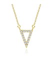 Triangle Shaped CZ Stones Silver Necklace SPE-2246