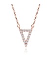 Triangle Shaped CZ Stones Silver Necklace SPE-2246