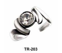 Bezel Set Silver Toe Ring TR-203