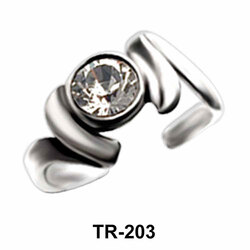 Bezel Set Silver Toe Ring TR-203