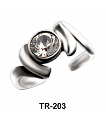 Bezel Set Silver Toe Ring TR-203