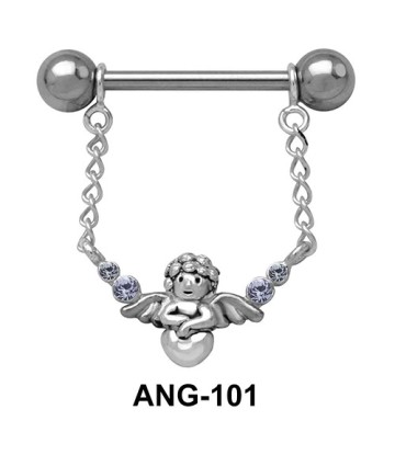 Fairy Shaped Chain Nipple Piercing ANG-101