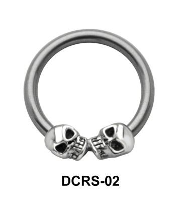 Skull Nipple Piercing Closure Ring DCRS-02 