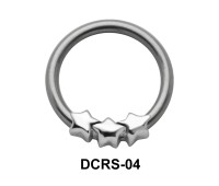 Triple Stars Nipple Piercing Closure Ring DCRS-04
