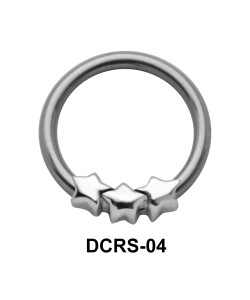 Triple Stars Nipple Piercing Closure Ring DCRS-04