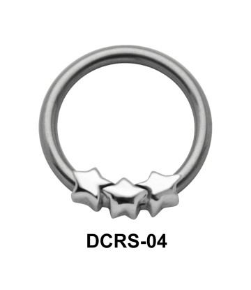 Triple Stars Nipple Piercing Closure Ring DCRS-04