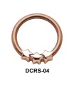 Triple Stars Nipple Piercing Closure Ring DCRS-04
