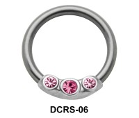 Triple Stones Nipple Piercing Closure Ring DCRS-06