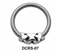 Triple X Shaped Nipple Piercing Closure Ring DCRS-07