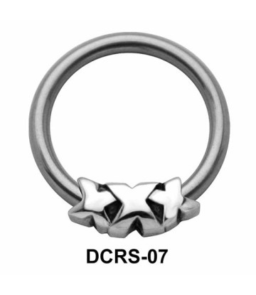 Triple X Shaped Nipple Piercing Closure Ring DCRS-07