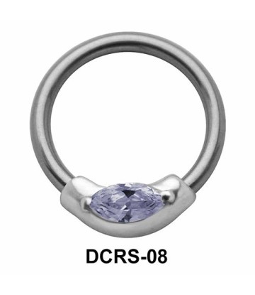 CZ Stone Nipple Piercing Closure Ring DCRS-08