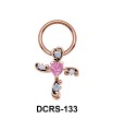 Stone Heart Nipple Piercing Closure Ring DCRS-133