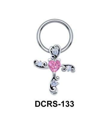 Stone Heart Nipple Piercing Closure Ring DCRS-133