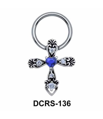 Heart Cross Nipple Piercing Closure Ring DCRS-136