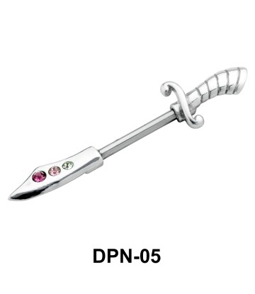 Dagger Shaped Double Nipple Piercing DPN-05