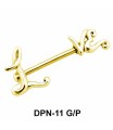 LOVE Script Double Nipple Piercing DPN-11