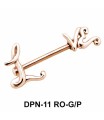 LOVE Script Double Nipple Piercing DPN-11