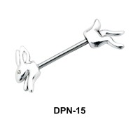 Rabbit Shaped Double Nipple Piercing DPN-15