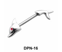 Dolphin Shaped Double Nipple Piercing DPN-16