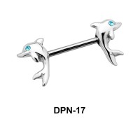 Dual Dolphins Nipple Piercing DPN-17