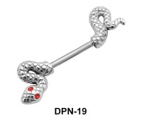 Stone Set Snake Double Nipple Piercing DPN-19