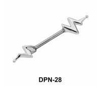 Lightening Shaped Double Nipple Piercing DPN-28