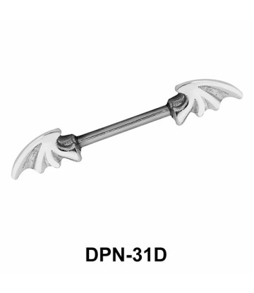 Bat Wings Shaped Double Nipple Piercing DPN-31D