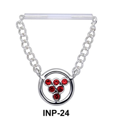 Stone Encrusted Invisible Nipple Piercing INP-24