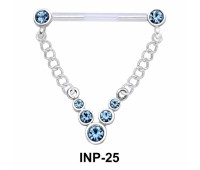V Shape Crystal Invisible Nipple Piercing INP-25
