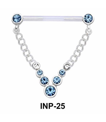 V Shape Crystal Invisible Nipple Piercing INP-25