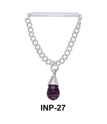 Dangling Stone Invisible Nipple Piercing INP-27