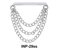 Triple Chains Invisible Nipple Piercing INP-29ss