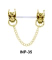 Dual Dragon Head Invisible Nipple Piercing INP-35