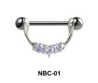 Stone Set Necklace Nipple Piercing NBC-01