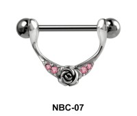 Stone Encrusted Rose Nipple Piercing NBC-07