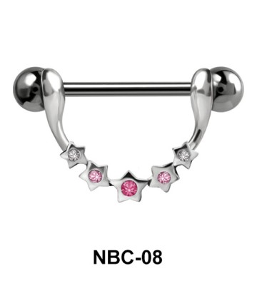 Sparkling Star Shaped Nipple Piercing NBC-08 
