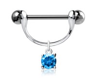 Nipple Piercing with Round Cut CZ NBC-12 