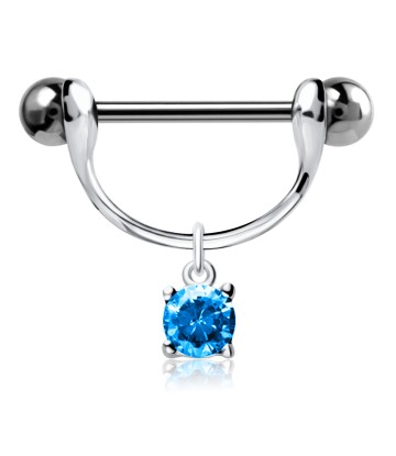 Nipple Piercing with Round Cut CZ NBC-12 