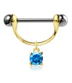 Nipple Piercing with Round Cut CZ NBC-12 