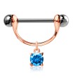 Nipple Piercing with Round Cut CZ NBC-12 