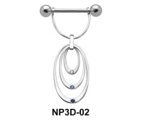 Concentric Ovals Nipple Piercing NP3D-02