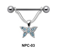 Sparkling Butterfly Nipple Piercing NPC-03